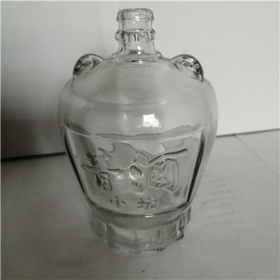 噴涂烤花玻璃酒壇子 晶白料玻璃酒瓶